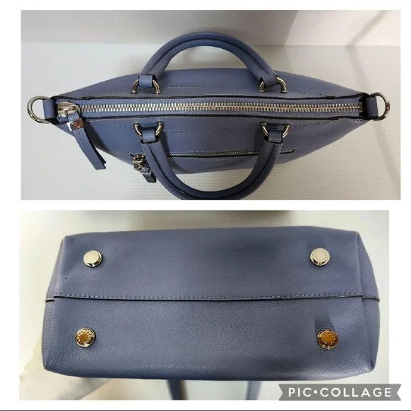 Henri Bendel Blue Leather 2-Way Mini Crossbody Tote Bag - Picture 8 of 11